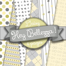 Papier numérique, daisy, vert et gris, chevrons, rayures, pois, géométrique téléchargement immédiat