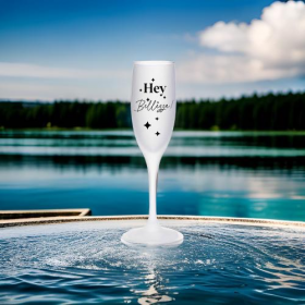 Flûte à champagne givré à pied, à personnaliser, pré commande délai 8 à 10 jours