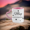 Mug anse cœur, intérieur couleur rose, à personnaliser