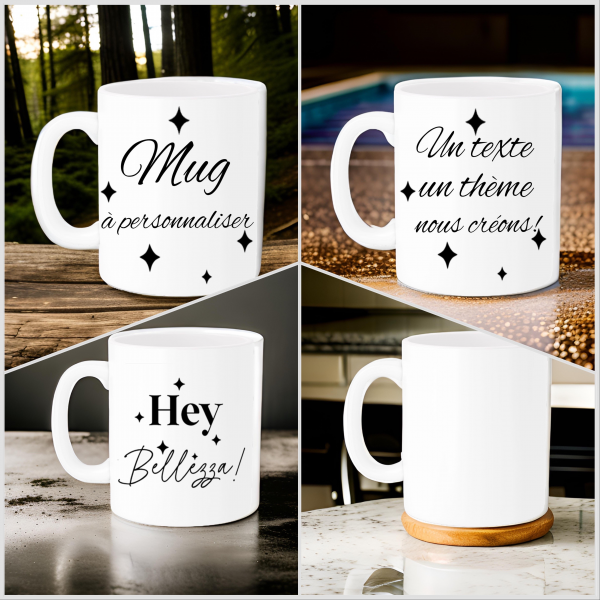 Mug en céramique, blanc basique, qualité A++ , à personnaliser