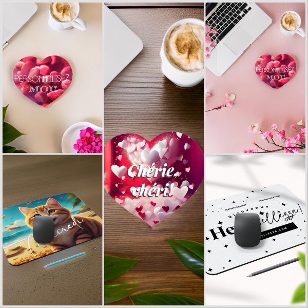 Tapis de souris rectangulaire, à personnaliser, pré commande délai 8 à 10 jours