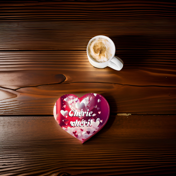 Tapis de souris coeur, à personnaliser, pré commande délai 8 à 10 jours