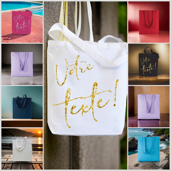 Tote bag, couleur bleu lagon, sac fourre tout,  à personnaliser, avec les paillettes, délais de traitement sous 8 à 10 jours