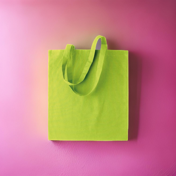 Tote bag, couleur vert citron, sac fourre tout,  à personnaliser, avec effet hologramme, délais de traitement sous 8 à 10 jours