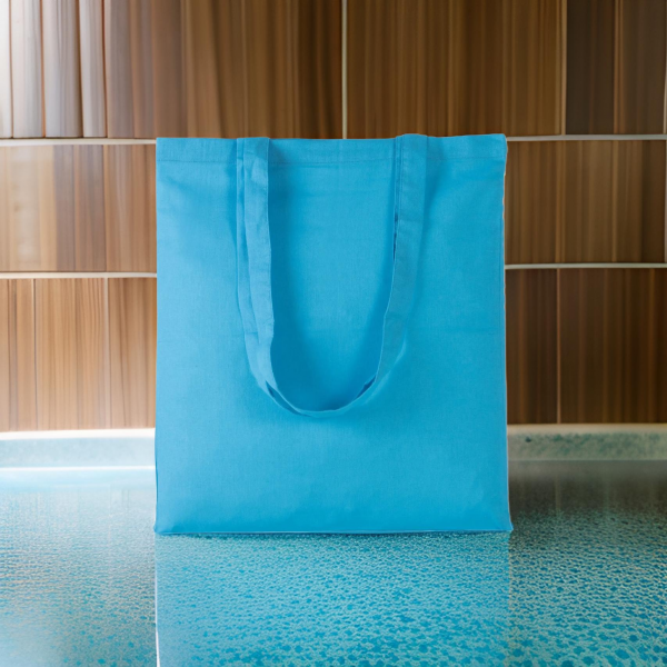Tote bag, couleur bleu lagon, sac fourre tout,  à personnaliser, avec effet velours, délais de traitement sous 8 à 10 jours