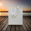 Tote bag, couleur blanc, sac fourre tout,  à personnaliser, avec effet velours, délais de traitement sous 8 à 10 jours