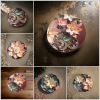 Cabochon fleurs résine 25mm, à coller, prêt à l'emploi