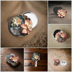 Badge fleurs, taille à choisir, plusieurs supports disponible