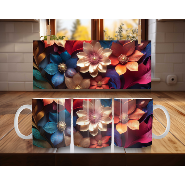 Mug fleurs, bouquet, à personnaliser, avec votre texte