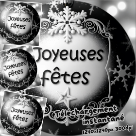 Noël, joyeuses fêtes, flocon, image ronde png , téléchargement instantané