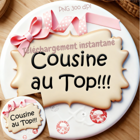 Une cousine au top, image ronde png , téléchargement instantané