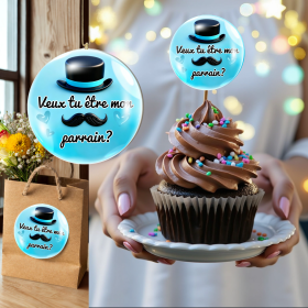 Veux tu être mon parrain, image ronde png , téléchargement instantané