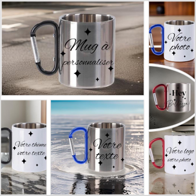 Mug métallique mousqueton