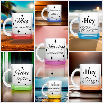 Mug colors verre transparent